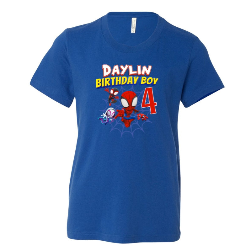 Kids Unisex Tshirt For Birthday Spiderman