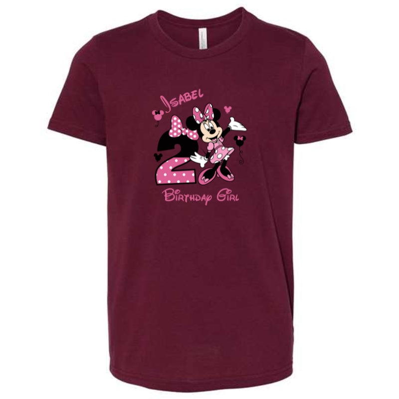 Kids Unisex Tshirt For Birthday Mini Mouse