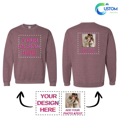 Customize Gildan  Sweatshirt with your own Photo, Logo or Text