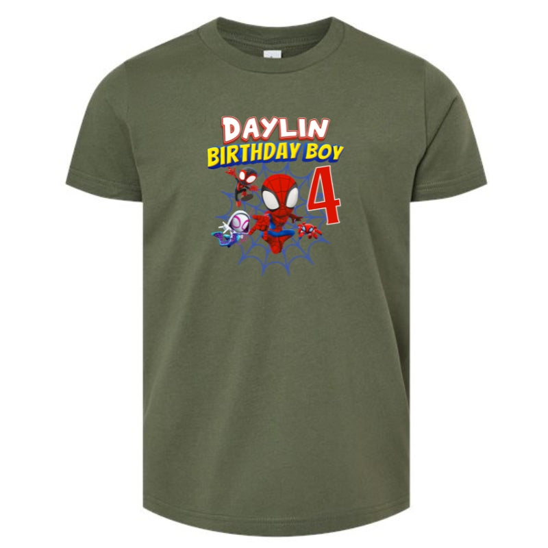 Kids Unisex Tshirt For Birthday Spiderman