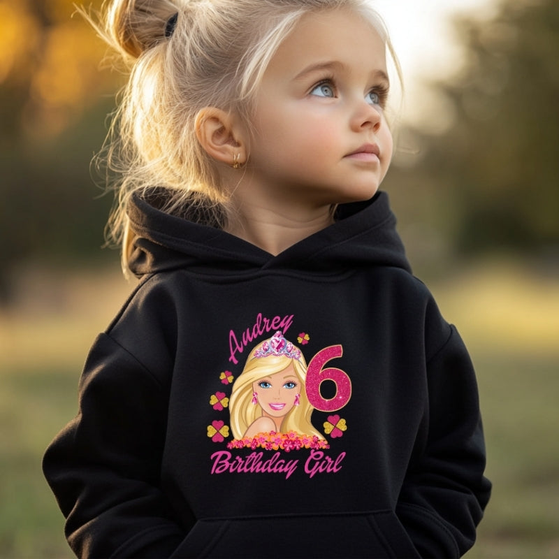 Kids Unisex Hoodie For Birthday Barbie