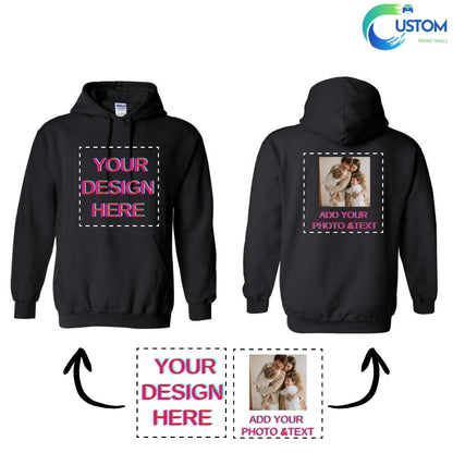 Customize Gildan  Hoodie with your own Photo, Logo or Text