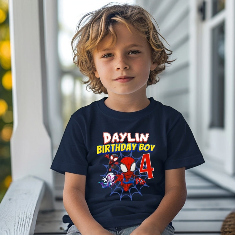 Kids Unisex Tshirt For Birthday Spiderman