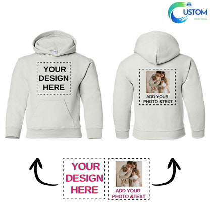 Kids Customize Gildan Hoodie with your own Photo, Logo or Text