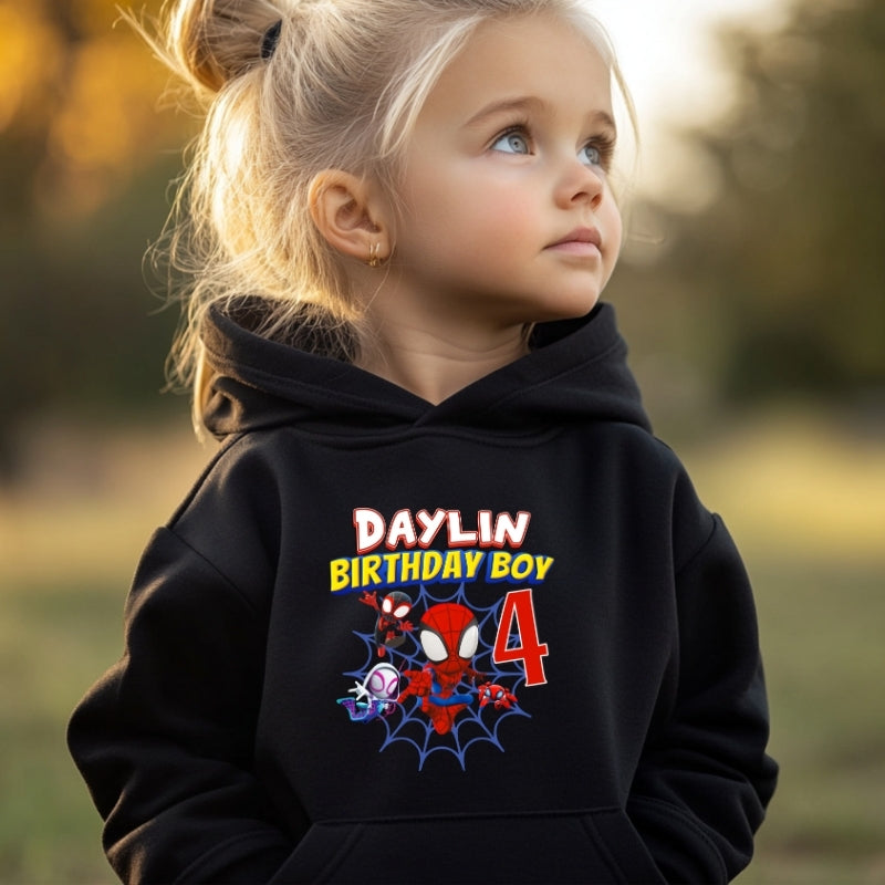 Kids Unisex Hoodie For Birthday Spiderman