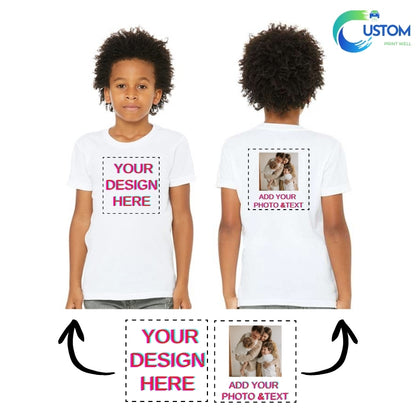 Kids Customize Bella Canvas Tee with your own Photo, Logo or Text