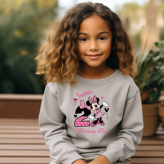 Kids Unisex Sweatshirt For Birthday Mini Mouse