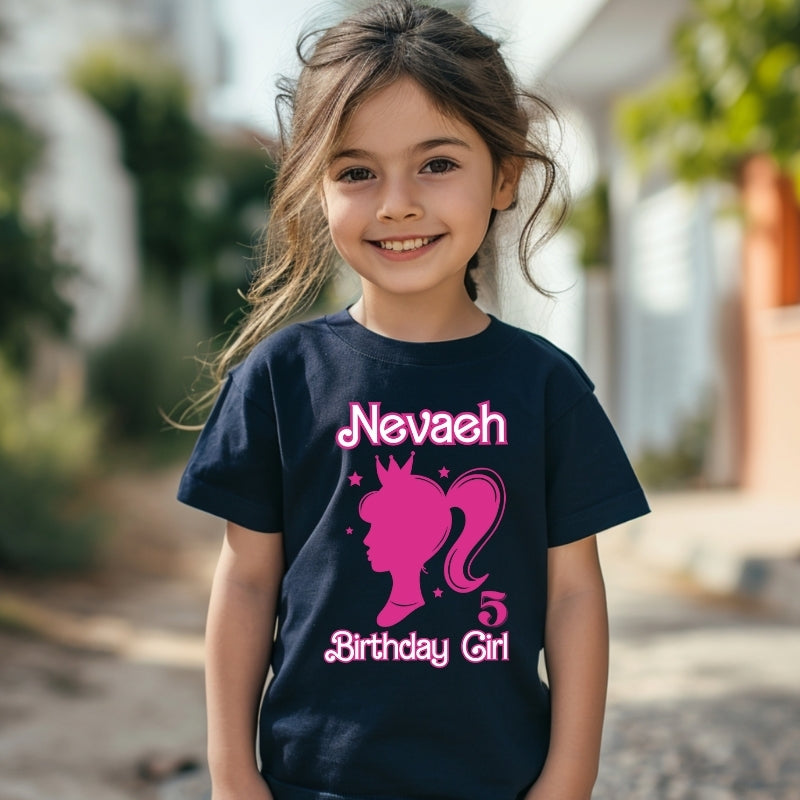 Kids Unisex Tshirt For Birthday Barbie