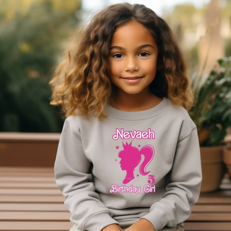 Kids Unisex Sweatshirt For  Birthday Barbie