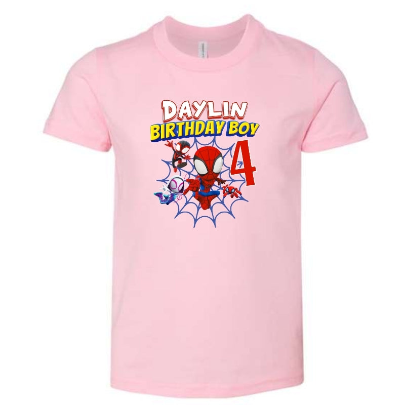 Kids Unisex Tshirt For Birthday Spiderman