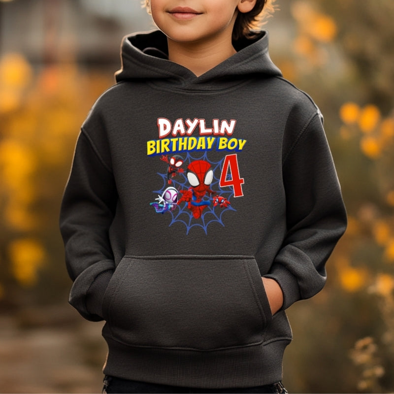 Kids Unisex Hoodie For Birthday Spiderman