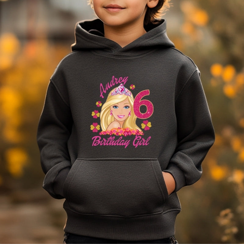 Kids Unisex Hoodie For Birthday Barbie