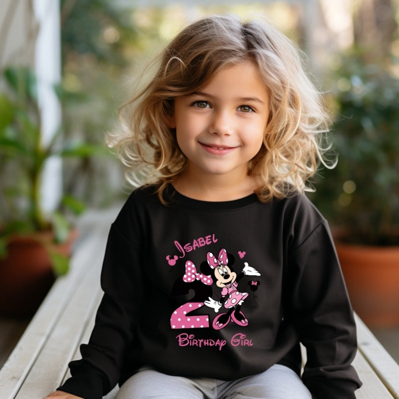 Kids Unisex Sweatshirt For Birthday Mini Mouse