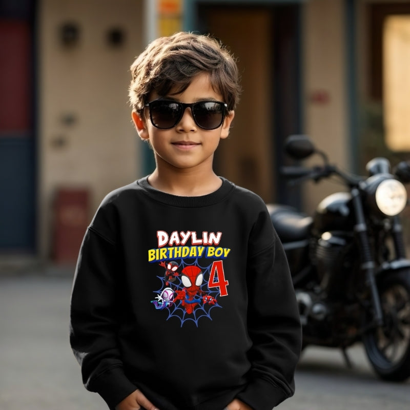 Kids Unisex Sweatshirt For Birthday Spiderman