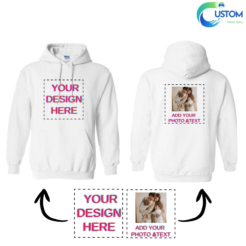 Customize Gildan  Hoodie with your own Photo, Logo or Text