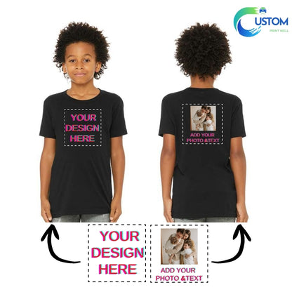 Kids Customize Bella Canvas Tee with your own Photo, Logo or Text