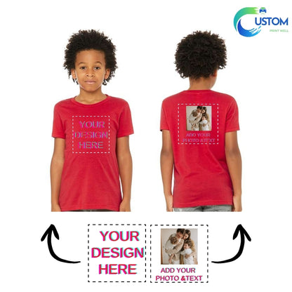 Kids Customize Bella Canvas Tee with your own Photo, Logo or Text