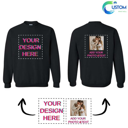 Customize Gildan  Sweatshirt with your own Photo, Logo or Text