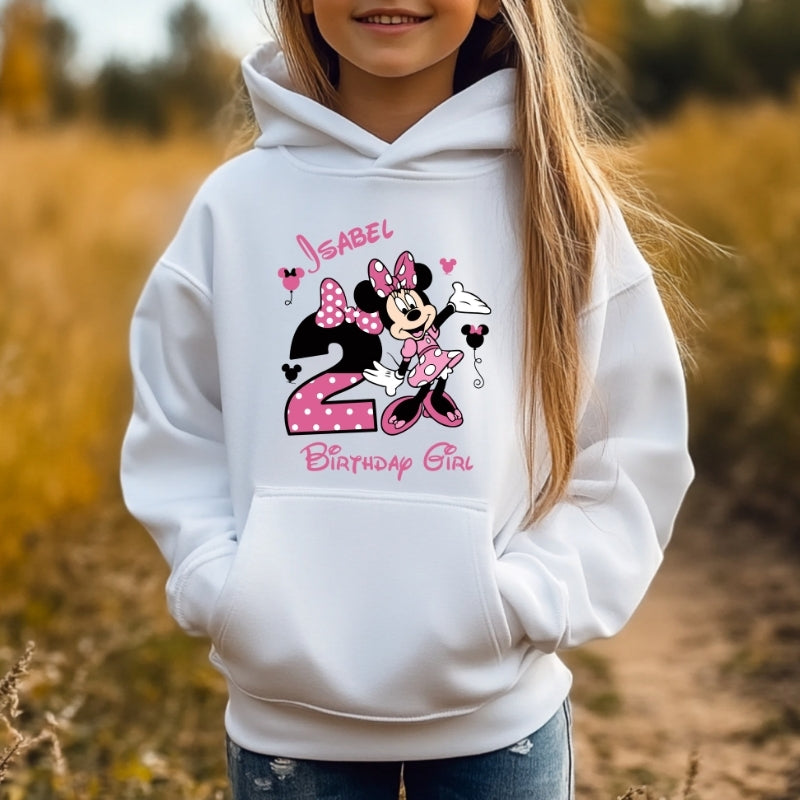 Kids Unisex Hoodie For Birthday Mini Mouse