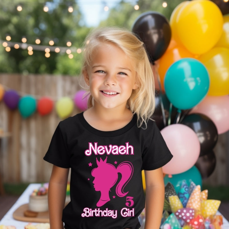 Kids Unisex Tshirt For Birthday Barbie