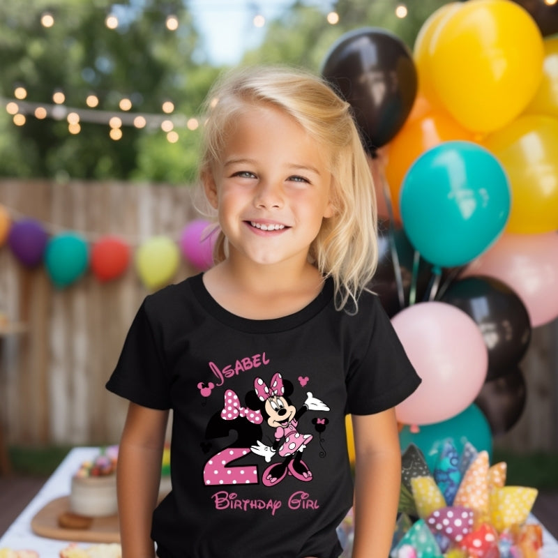 Kids Unisex Tshirt For Birthday Mini Mouse