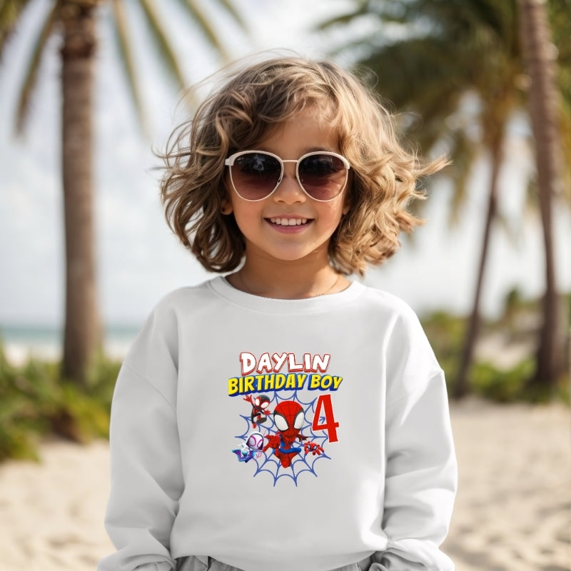 Kids Unisex Sweatshirt For Birthday Spiderman