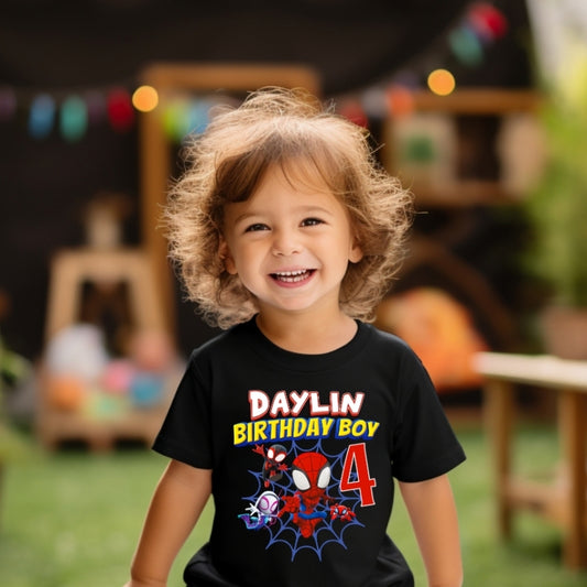 Kids Unisex Tshirt For Birthday Spiderman