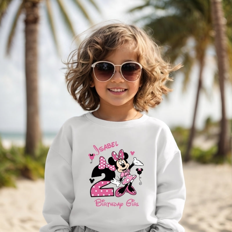 Kids Unisex Sweatshirt For Birthday Mini Mouse