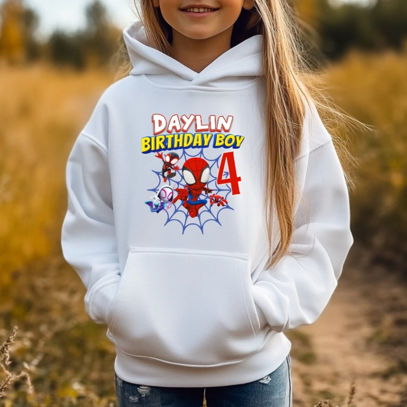 Kids Unisex Hoodie For Birthday Spiderman