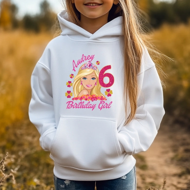 Kids Unisex Hoodie For Birthday Barbie