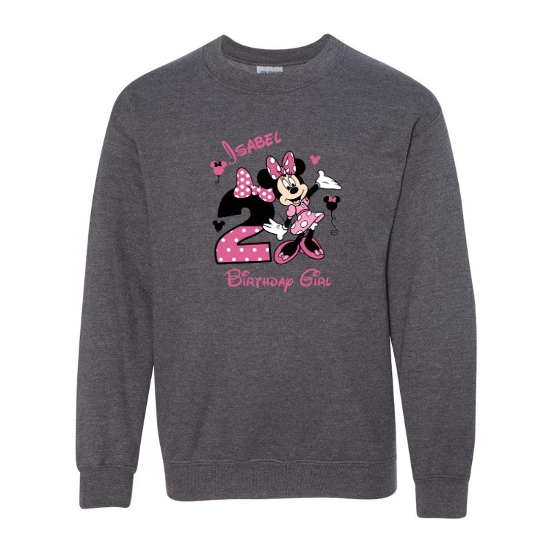 Kids Unisex Sweatshirt For Birthday Mini Mouse