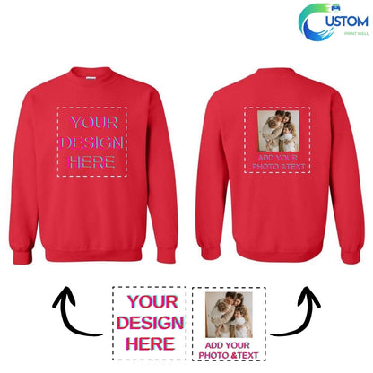 Customize Gildan  Sweatshirt with your own Photo, Logo or Text