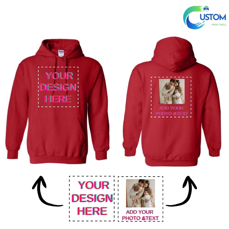 Customize Gildan  Hoodie with your own Photo, Logo or Text