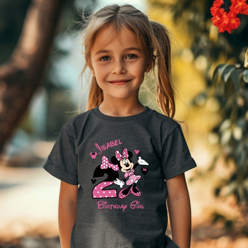 Kids Unisex Tshirt For Birthday Mini Mouse