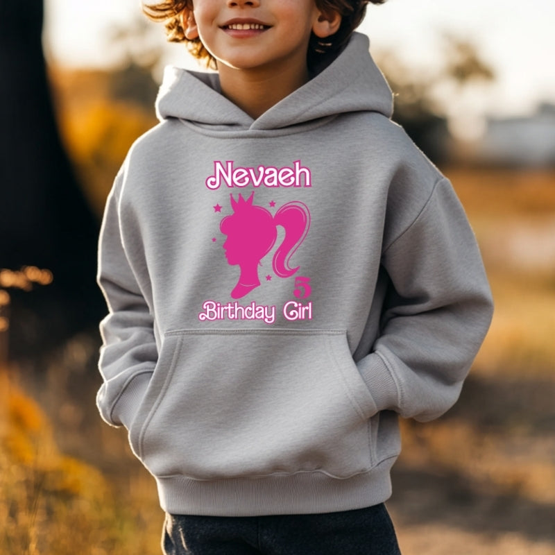 Kids Unisex Hoodie For Birthday Barbie