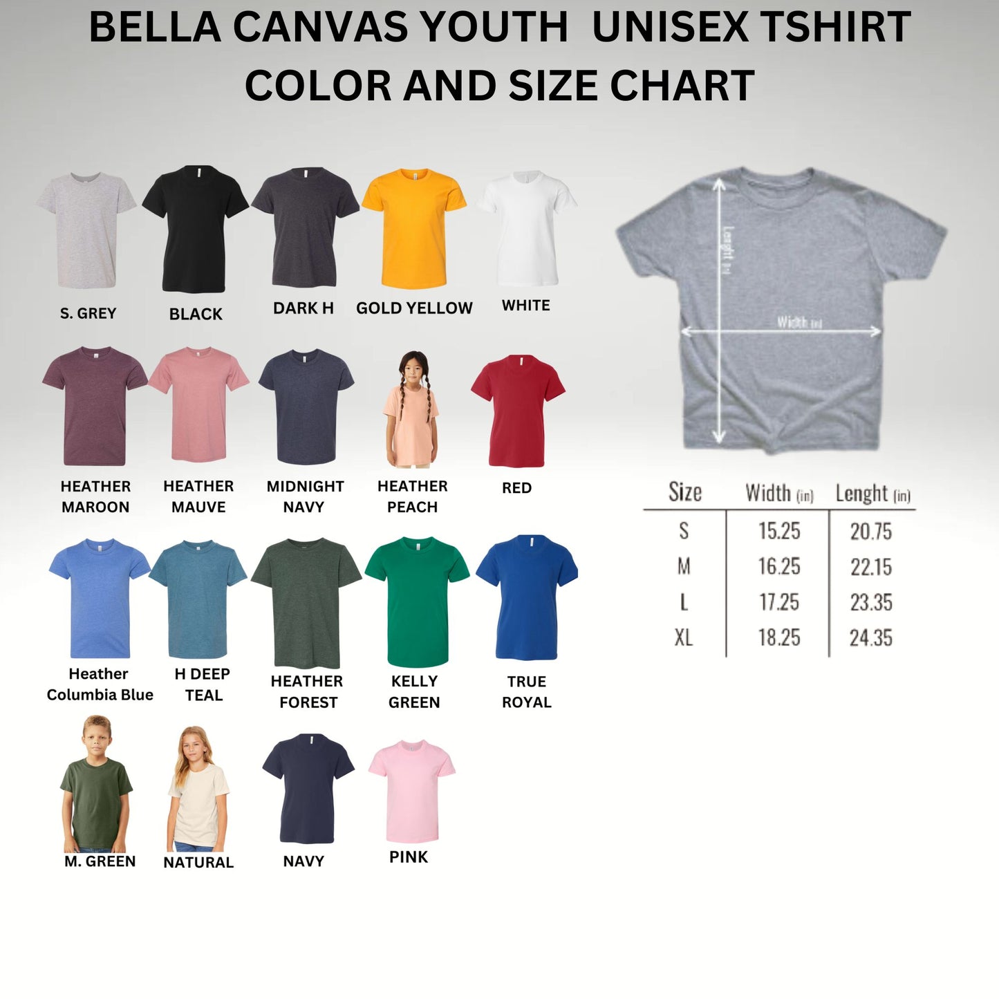 Kids Customize Bella Canvas Tee with your own Photo, Logo or Text