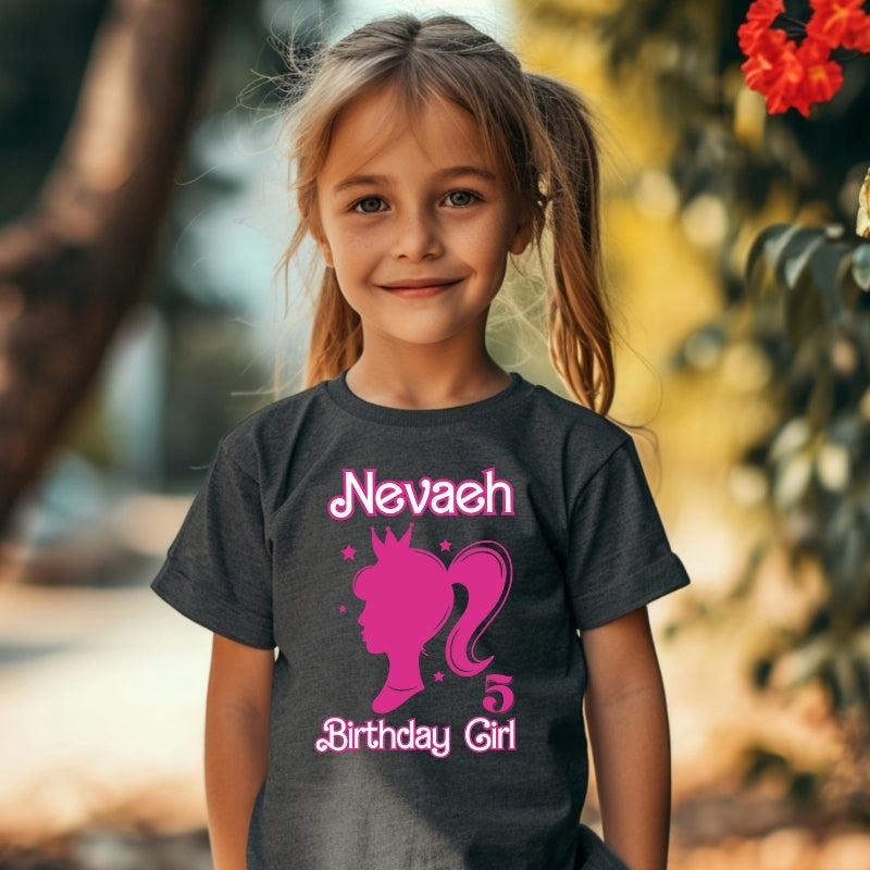 Kids Unisex Tshirt For Birthday Barbie