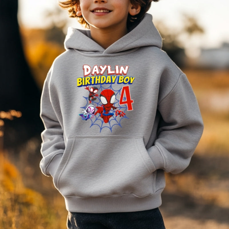 Kids Unisex Hoodie For Birthday Spiderman