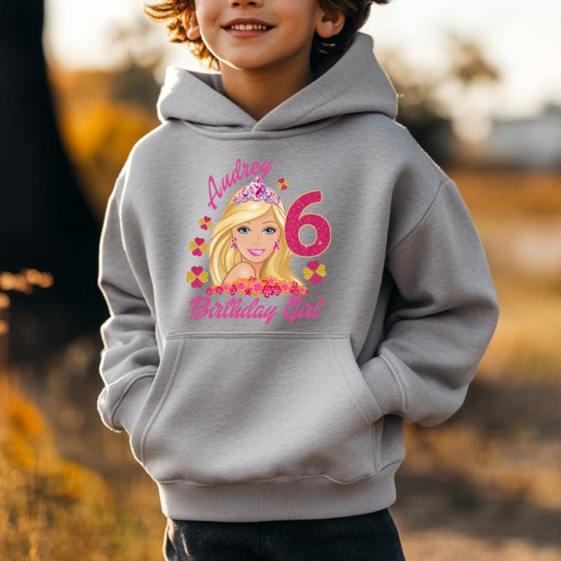 Kids Unisex Hoodie For Birthday Barbie