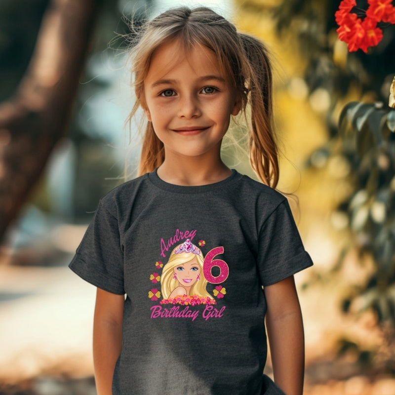 Kids Unisex Tshirt For Birthday Barbie