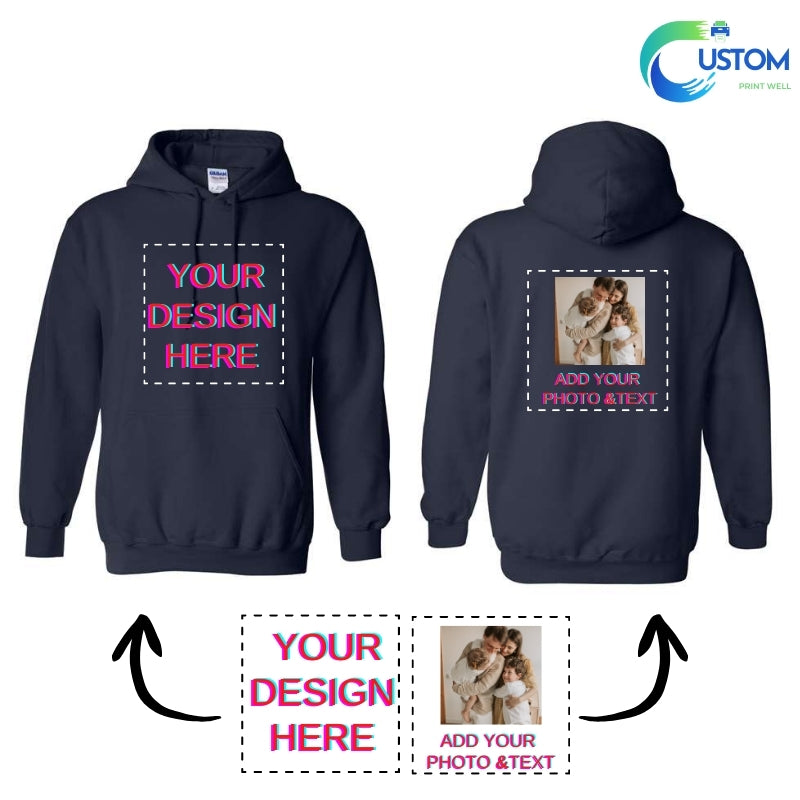 Customize Gildan  Hoodie with your own Photo, Logo or Text