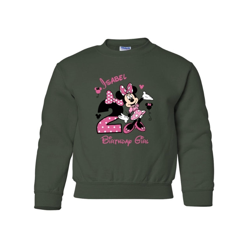 Kids Unisex Sweatshirt For Birthday Mini Mouse