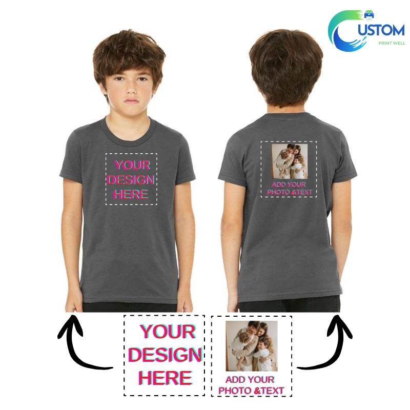 Kids Customize Bella Canvas Tee with your own Photo, Logo or Text