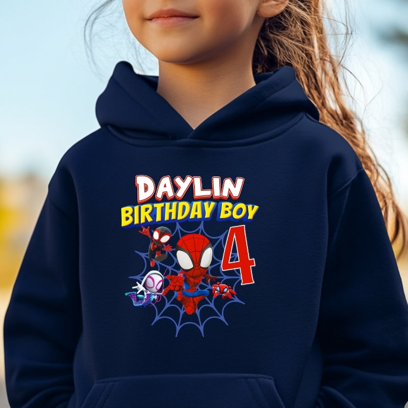 Kids Unisex Hoodie For Birthday Spiderman