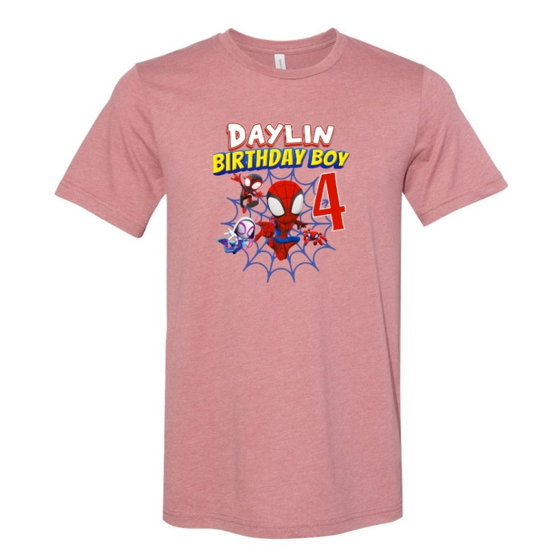 Kids Unisex Tshirt For Birthday Spiderman