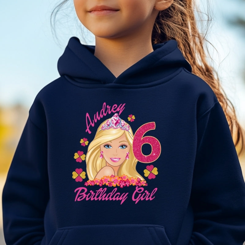 Kids Unisex Hoodie For Birthday Barbie