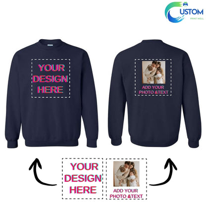 Customize Gildan  Sweatshirt with your own Photo, Logo or Text