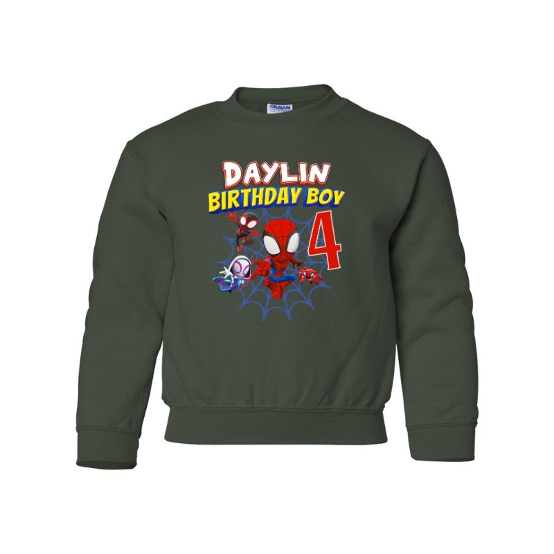 Kids Unisex Sweatshirt For Birthday Spiderman