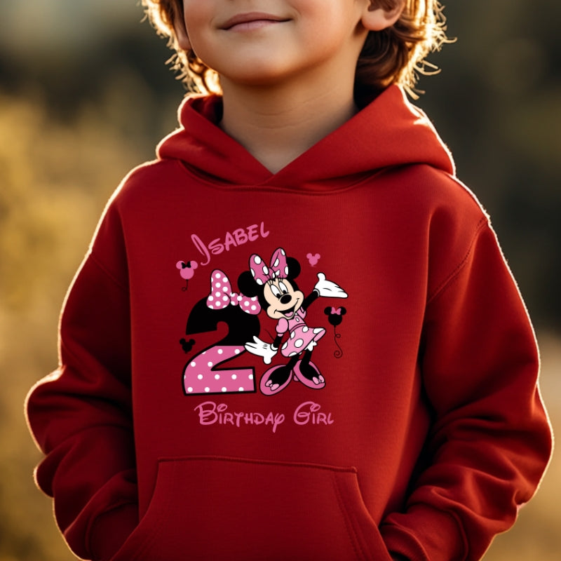 Kids Unisex Hoodie For Birthday Mini Mouse