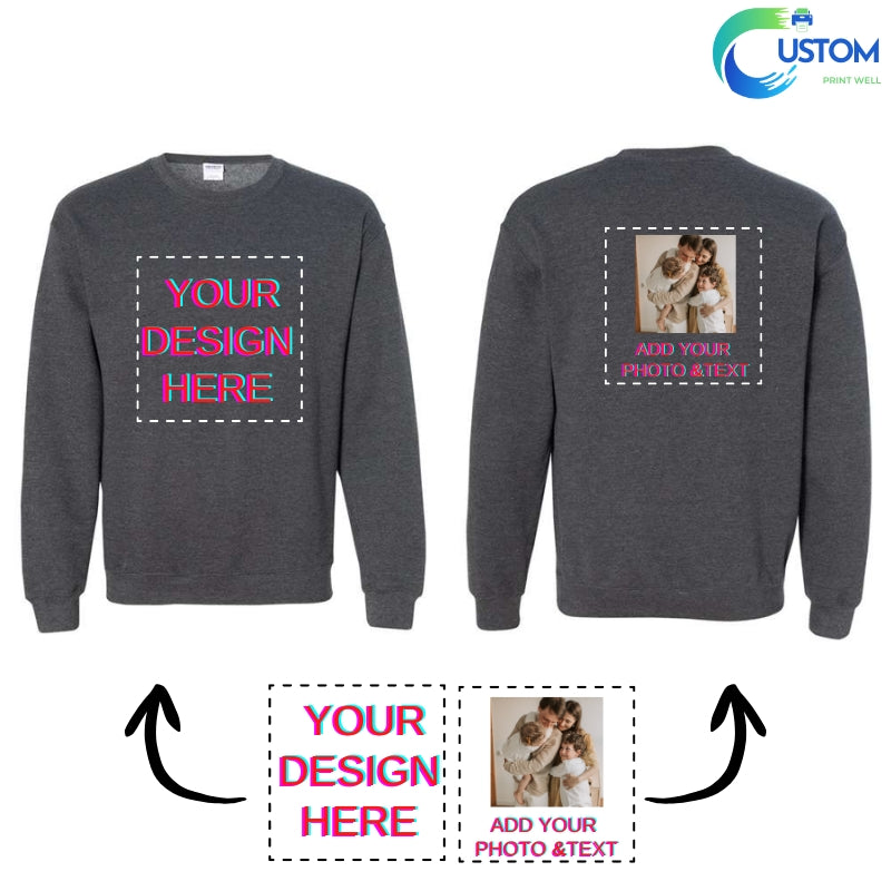 Customize Gildan  Sweatshirt with your own Photo, Logo or Text